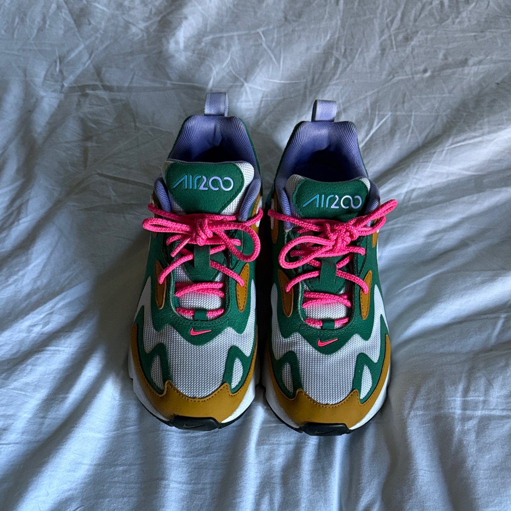 Stylish Green And Pink Athletic Shoes